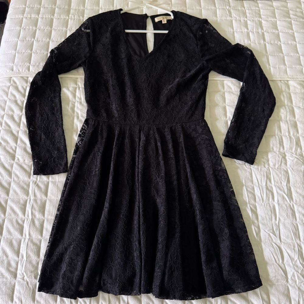 Rewind Tween/Juniors Size M Long Sleeve Black Lace Dress